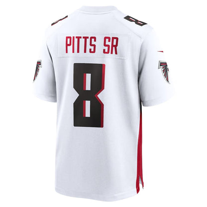 A.Falcons #8 Kyle Pitts Sr. White White Game Stitched American Football Jerseys - Main View