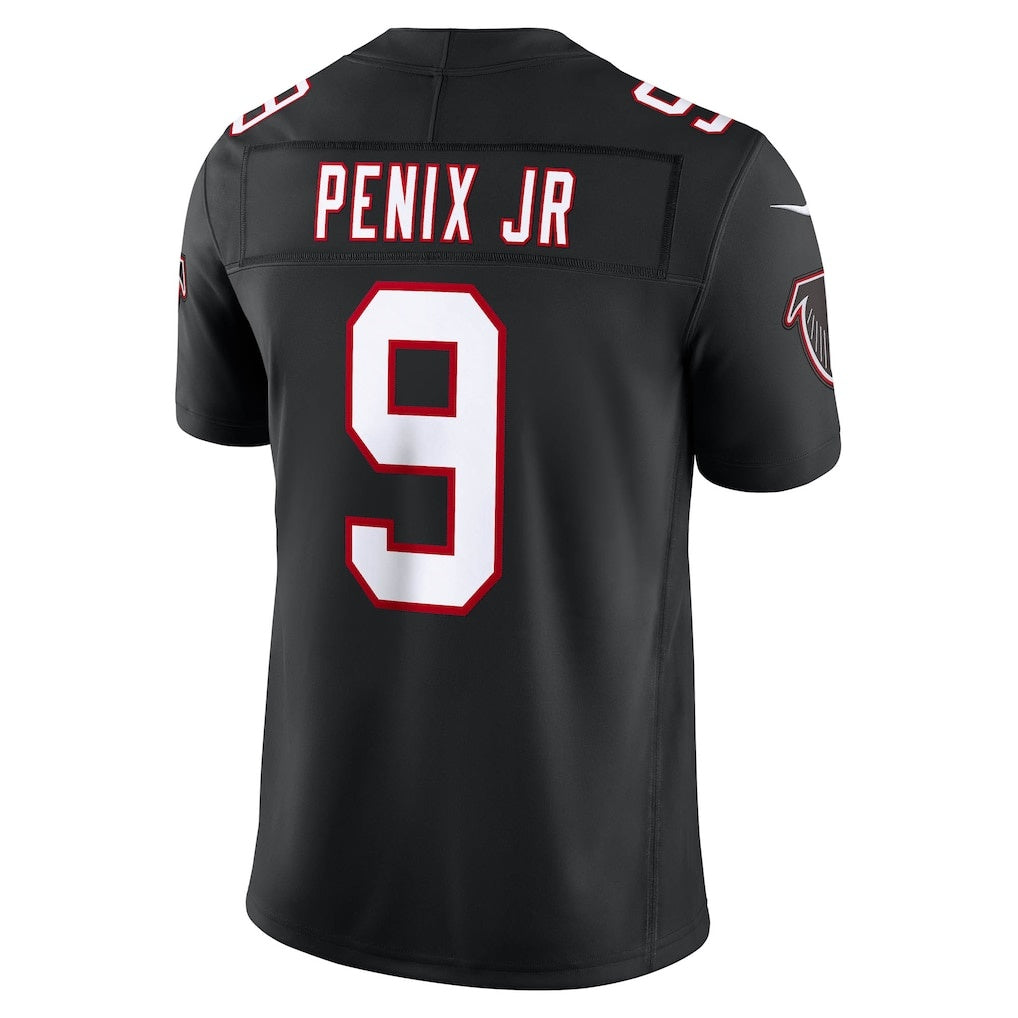 A.Falcons #9 Michael Penix Jr. Black Alternate Throwback Vapor F.U.S.E. Stitched Limited Football Jersey - Main View
