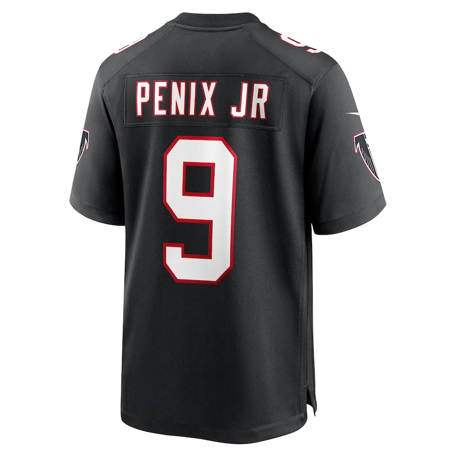 A.Falcons #9 Michael Penix Jr. Black Throwback Game Stitched American Football Jerseys - Main View