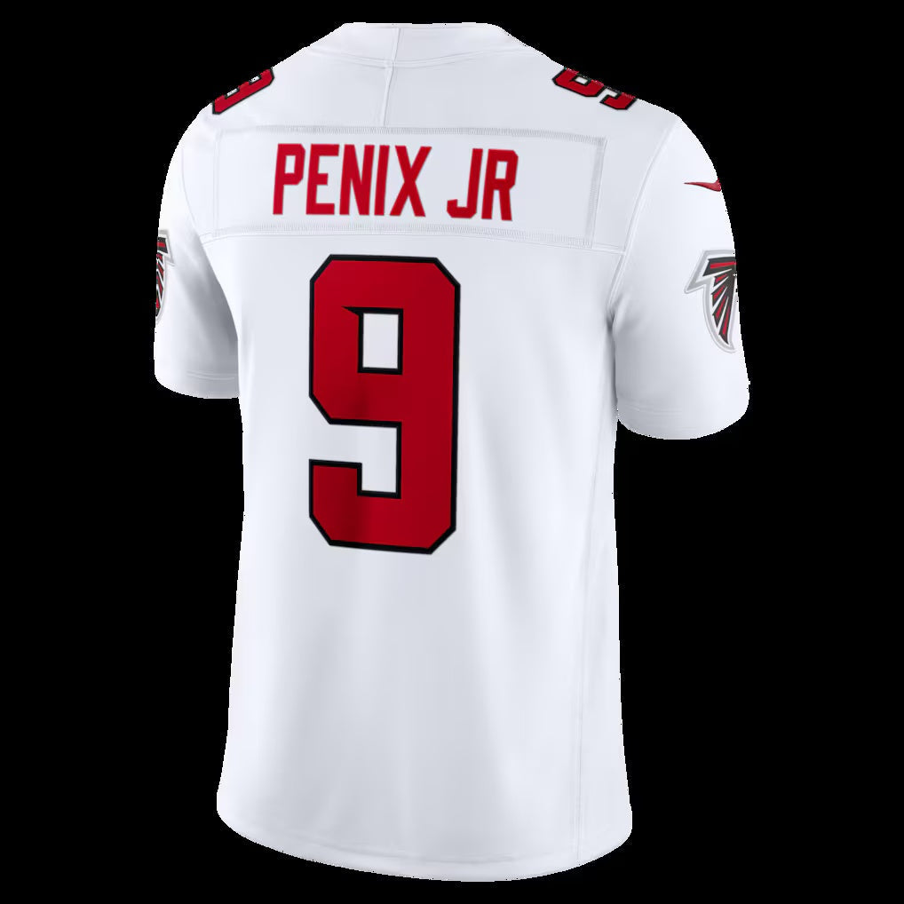 A.Falcons #9 Michael Penix Jr. White Vapor F.U.S.E. Sewn Down Limited Stitched American Football Jerseys - Main View