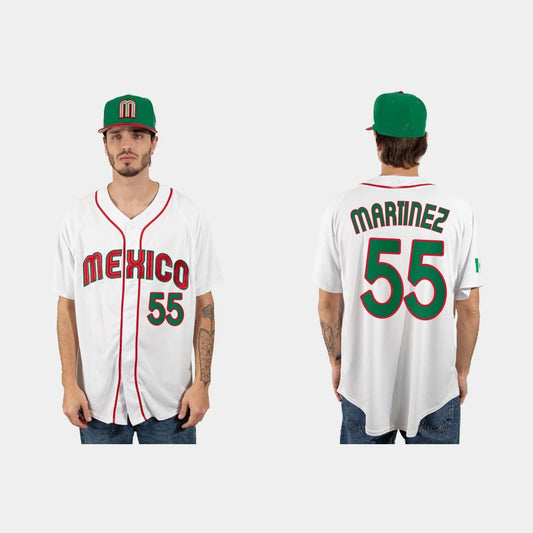#55 ADRIAN MARTINEZ MEXICO BASEBALL 2023 WORLD BASEBALL CLASSIC JERSEY ¨C WHITE Stitches Baseball Jerseys - Main View