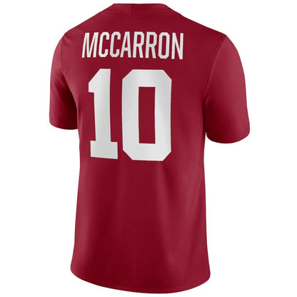 A.Crimson Tide #10 AJ McCarron Game Jersey Crimson Stitched American College Jerseys - Main View