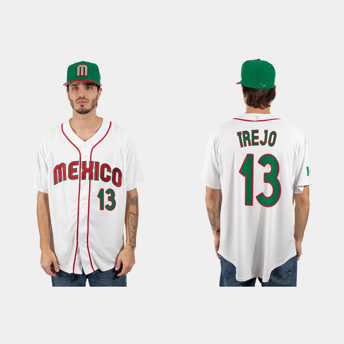 #13 ALAN TREJO MEXICO BASEBALL 2023 WORLD BASEBALL CLASSIC JERSEY ¨C WHITE  Stitches Baseball Jerseys - Main View