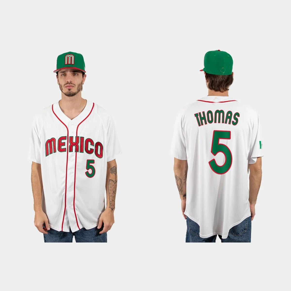 #5 ALEK THOMAS MEXICO BASEBALL 2023 WORLD BASEBALL CLASSIC JERSEY - WHITE Stitches Baseball Jerseys