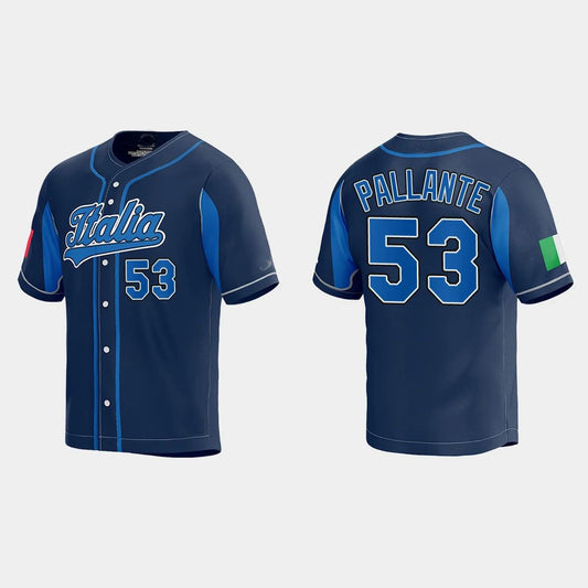 #53 ANDRE PALLANTE WORLD BASEBALL CLASSIC 2023 WORLD BASEBALL CLASSIC JERSEY ¨C NAVY Stitches Baseball Jerseys - Main View