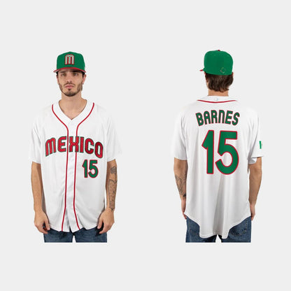 #15 AUSTIN BARNES MEXICO BASEBALL 2023 WORLD BASEBALL CLASSIC JERSEY ¨C WHITE Stitches Baseball Jerseys - Main View