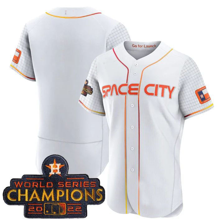 Houston Astros WHITE 2023 SPACE CITY CHAMPIONS FLEX JERSEY - ALL STITCHED Baseball Jerseys