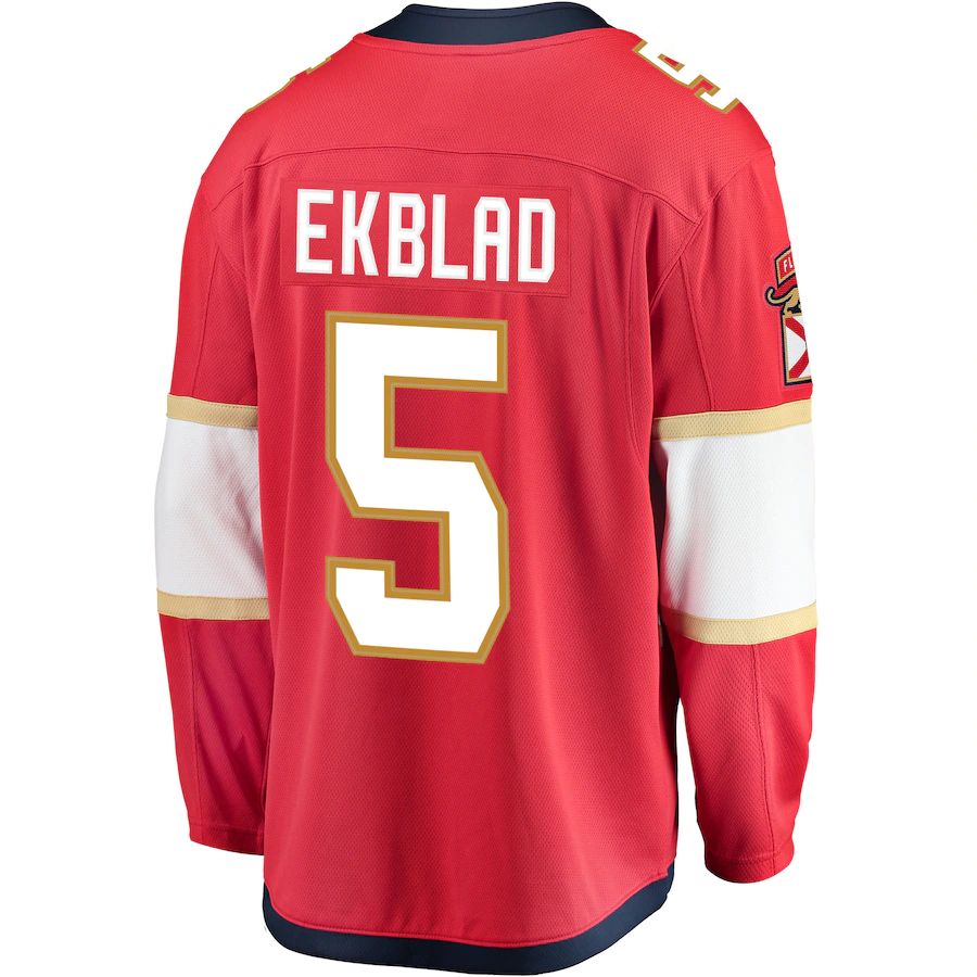F.Panthers #5 Aaron Ekblad Fanatics Branded Breakaway Player Jersey Red Stitched American Hockey Jerseys - Main View