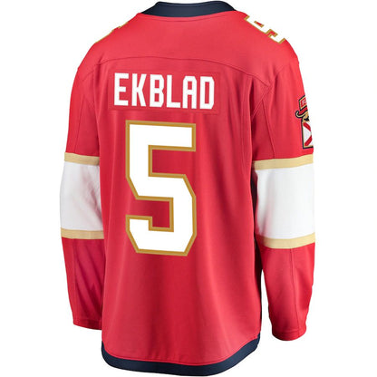 F.Panthers #5 Aaron Ekblad Fanatics Branded Breakaway Player Jersey Red Stitched American Hockey Jerseys - Main View