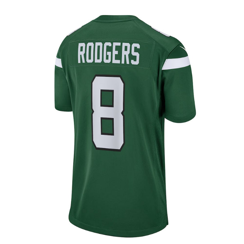 NY.Jets #8 Aaron Rodgers Game Jersey - Gotham Green Stitched American Football Jerseys - Main View