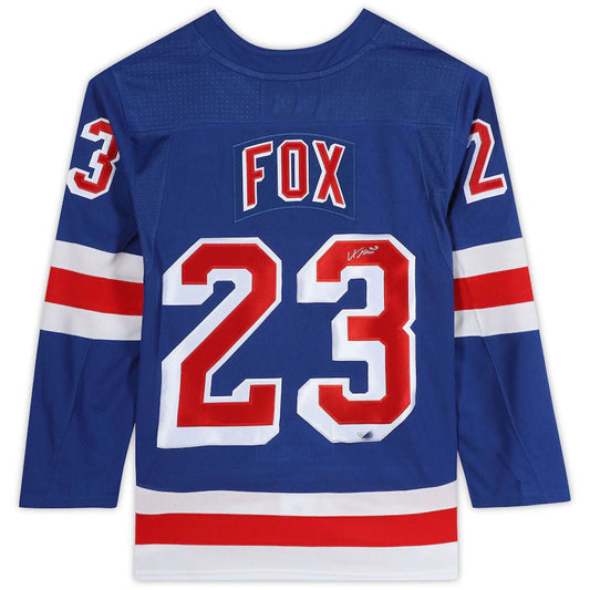 NY.Rangers #23 Adam Fox Fanatics Authentic Autographed Jersey Royal Stitched American Hockey Jerseys - Main View