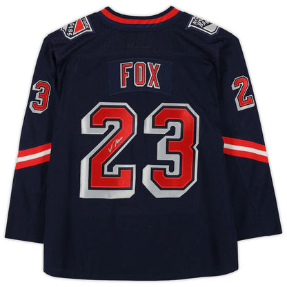 NY.Rangers #23 Adam Fox Fanatics Authentic Autographed 2020-21 Reverse Retro Navy Stitched American Hockey Jerseys - Main View