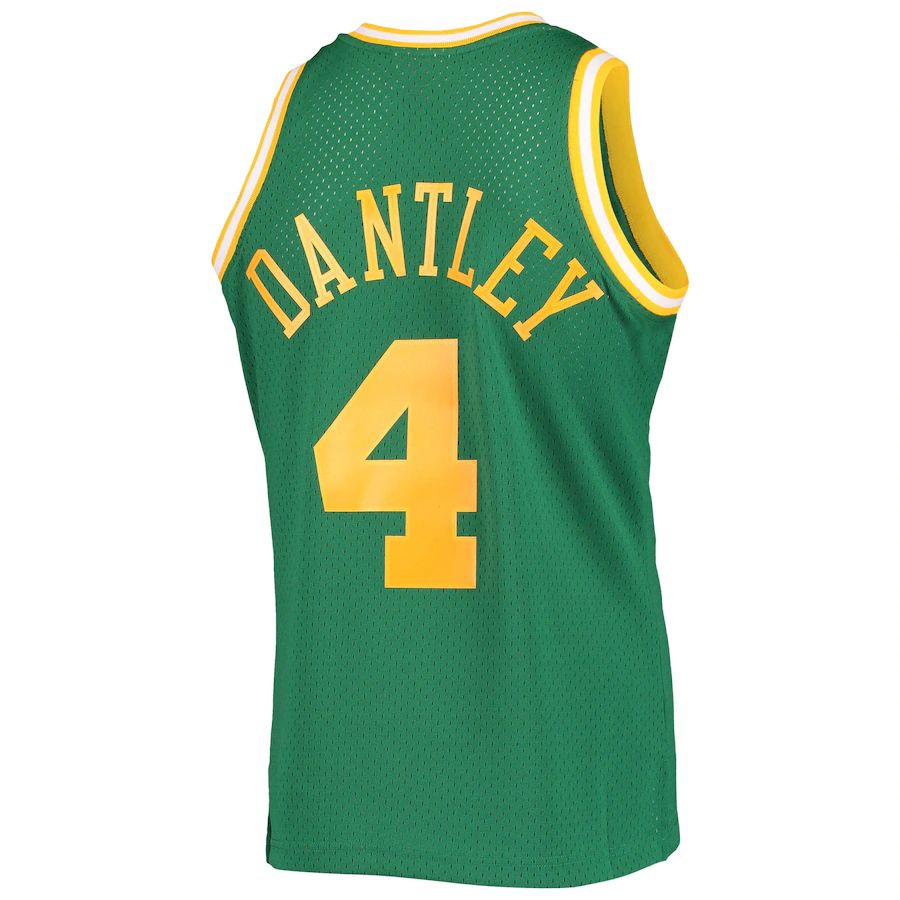 U.Jazz #4 Adrian Dantley Mitchell & Ness 1980-81 Hardwood Classics Swingman Jersey Green Stitched American Basketball Jersey - Main View