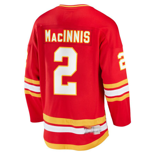 C.Flames #2 Al Macinnis Fanatics Branded Breakaway Retired Player Jersey  Red Stitched American Hockey Jerseys - Main View