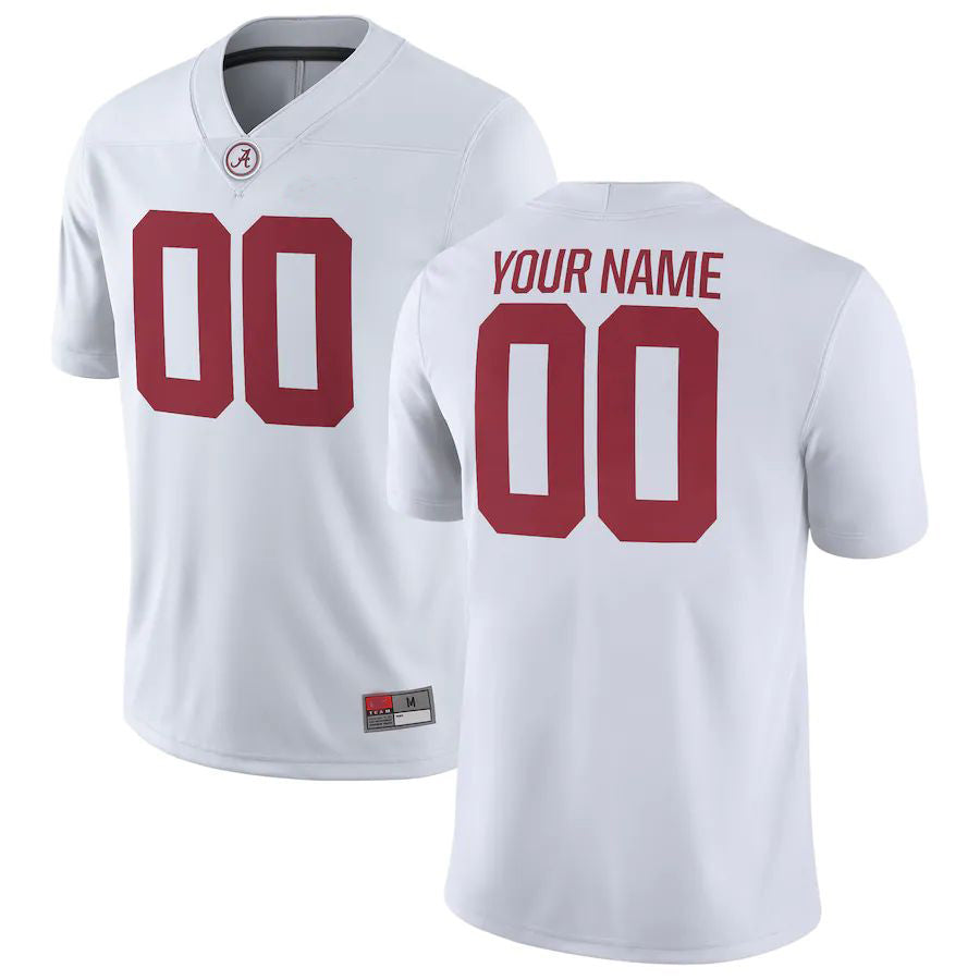 Custom A.Crimson Tide Game Football Jersey White American Stitched College Jerseys - Main View