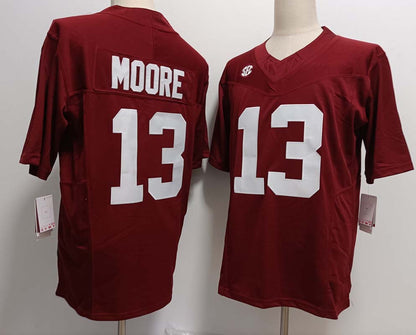 A.Crimson Tide #13 Malachi Moore Red FUSE  American College Jerseys - Main View
