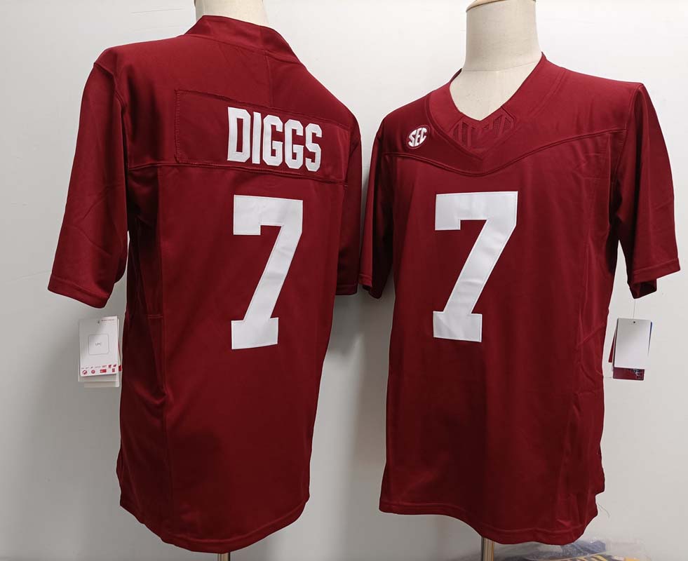 A.Crimson Tide #7 Trevon Diggs Red FUSE  American College Jerseys - Main View