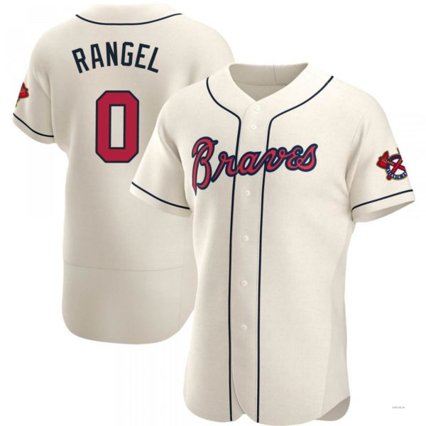 Atlanta Braves #0 Alan Rangel Cream Alternate Jersey Stitches Baseball Jerseys - Main View
