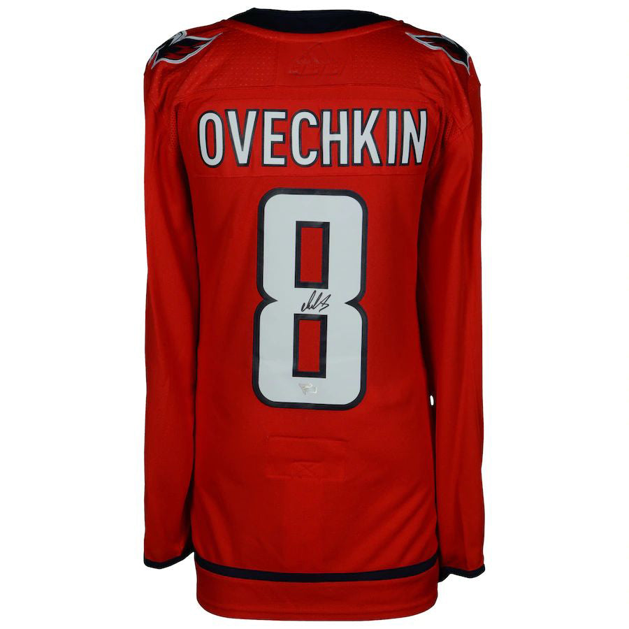 W.Capitals #8 Alex Ovechkin Fanatics Authentic Autographed Red Stitched American Hockey Jerseys - Main View