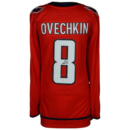W.Capitals #8 Alex Ovechkin Fanatics Authentic Autographed Red Stitched American Hockey Jerseys - Main View