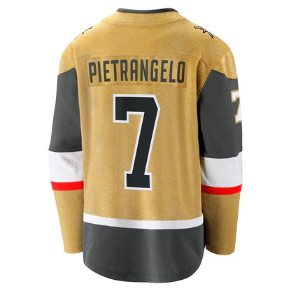 V.Golden Knights #7 Alex Pietrangelo Fanatics Branded Alternate Premier Breakaway Player Jersey Gold Stitched American Hockey Jerseys - Main View