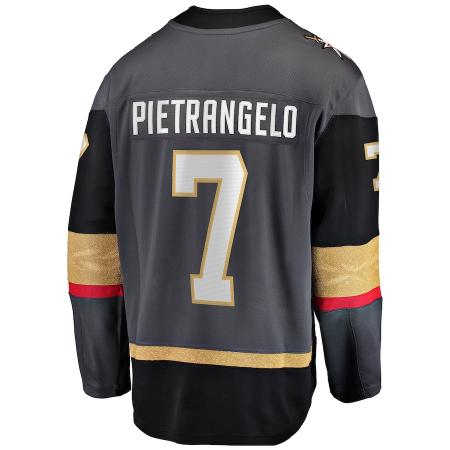 V.Golden Knights #7 Alex Pietrangelo Fanatics Branded Alternate Premier Breakaway Player Jersey Gray Stitched American Hockey Jerseys - Main View