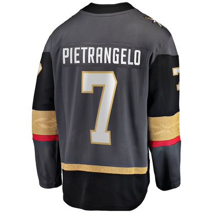 V.Golden Knights #7 Alex Pietrangelo Fanatics Branded Alternate Premier Breakaway Player Jersey Gray Stitched American Hockey Jerseys - Main View