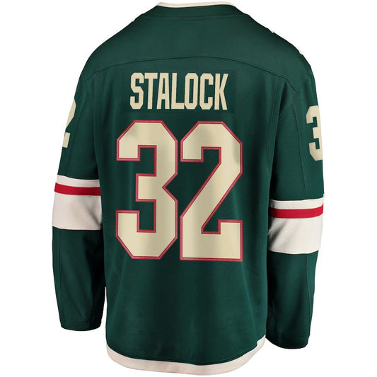 M.Wild #32 Alex Stalock Fanatics Branded Breakaway Player Jersey Green Stitched American Hockey Jerseys - Main View