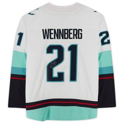 S.Kraken #21 Alex Wennberg Fanatics Authenti Autographed Fanatics Breakaway Jersey White Stitched American Hockey Jerseys - Main View