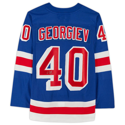 NY.Rangers #40 Alexandar Georgiev Fanatics Authentic Autographed Blue Jersey Stitched American Hockey Jerseys - Main View