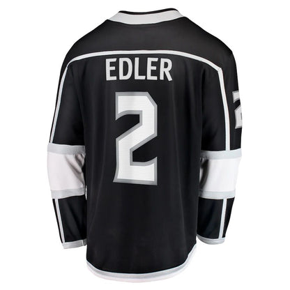 LA.Kings #2 Alexander Edler Fanatics Branded Home Breakaway Player Jersey  Black Stitched American Hockey Jerseys - Main View