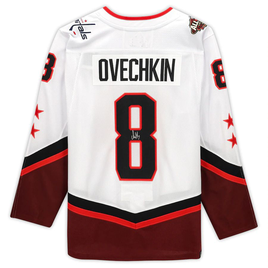 W.Capitals #8 Alex Ovechkin Fanatics Authentic Autographed 2022 All-Star Game Jersey White Stitched American Hockey Jerseys - Main View