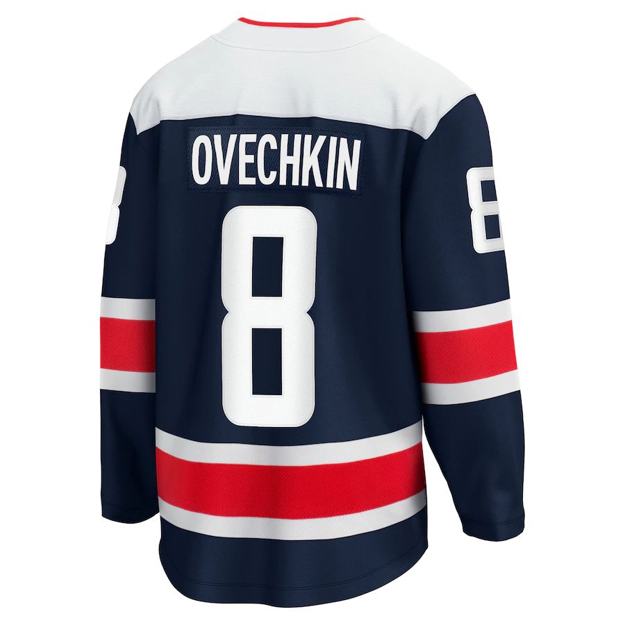W.Capitals #8 Alex Ovechkin Fanatics Branded 2020-21 Alternate Premier Breakaway Player Jersey Navy Stitched American Hockey Jerseys - Main View