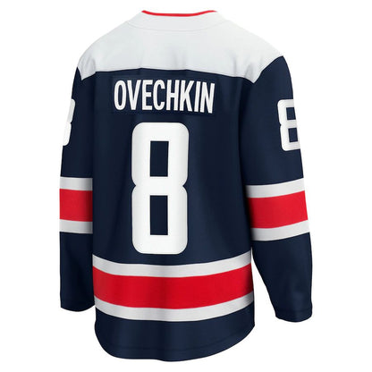 W.Capitals #8 Alex Ovechkin Fanatics Branded 2020-21 Alternate Premier Breakaway Player Jersey Navy Stitched American Hockey Jerseys - Main View