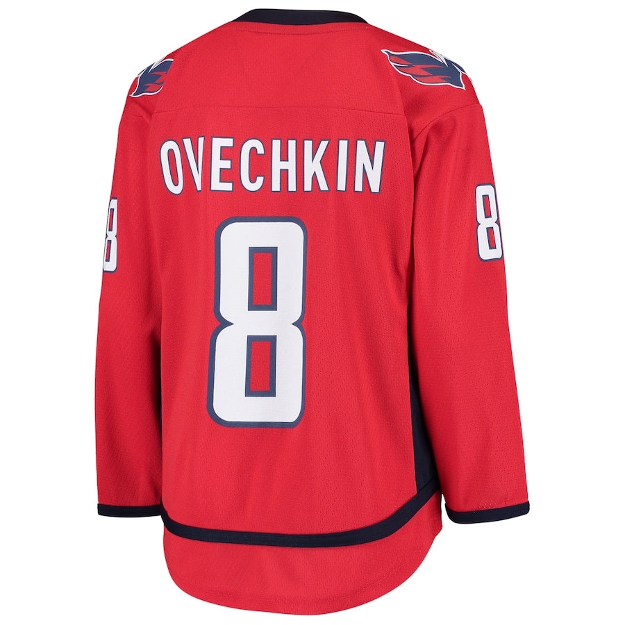 W.Capitals #8 Alex Ovechkin Home Replica Player Jersey Red Stitched American Hockey Jerseys - Main View