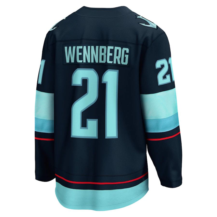 S.Kraken #21 Alex Wennberg Fanatics Branded Home Breakaway Player Jersey Blue Stitched American Hockey Jerseys - Main View