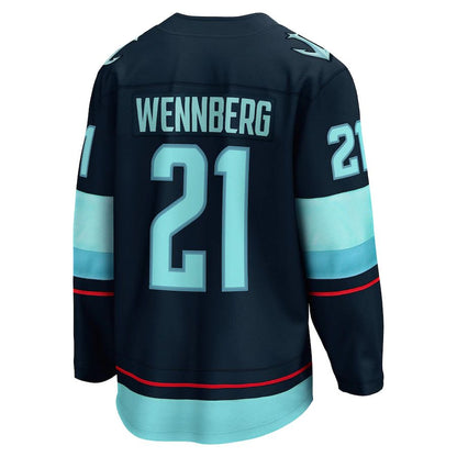 S.Kraken #21 Alex Wennberg Fanatics Branded Home Breakaway Player Jersey Blue Stitched American Hockey Jerseys - Main View