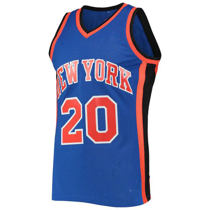 NY.Knicks #20 Allan Houston Mitchell & Ness 1998-99 Hardwood Classics Swingman Jersey Blue Stitched American Basketball Jersey - Main View