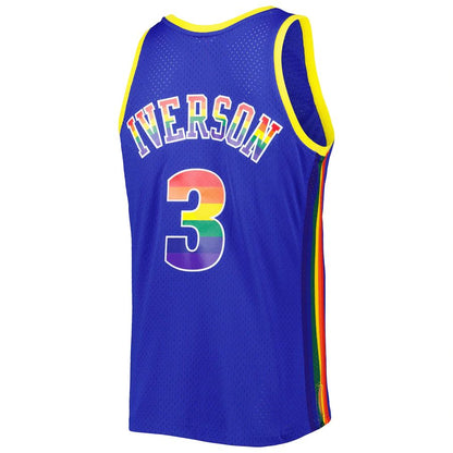 D.Nuggets #3 Allen Iverson Mitchell & Ness 2006-07 Hardwood Classics Reload 3.0 Swingman Jersey Royal Stitched American Basketball Jersey - Main View