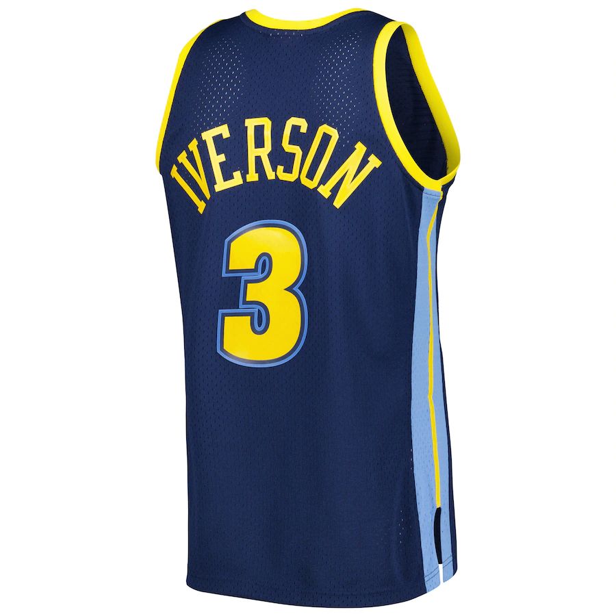 D.Nuggets #3 Allen Iverson Mitchell & Ness 2006-07 Hardwood Classics Swingman Jersey Navy Stitched American Basketball Jersey - Main View