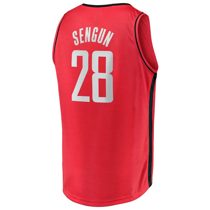 H.Rockets #28 Alperen Sengun Fanatics Branded Youth 2021-22 Fast Break Replica Jersey Icon Edition Red Stitched American Basketball Jersey - Main View