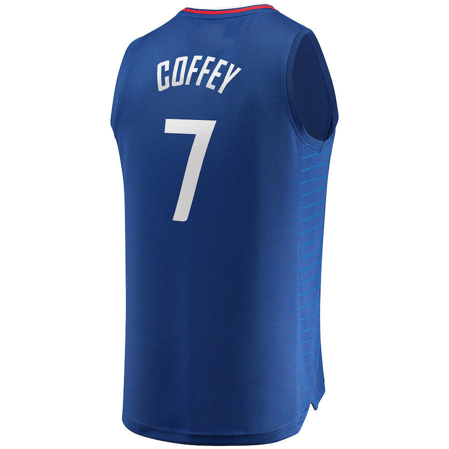 LA.Clippers #7 Amir Coffey Fanatics Branded Fast Break Replica Jersey Icon Edition Royal Stitched American Basketball Jersey - Main View