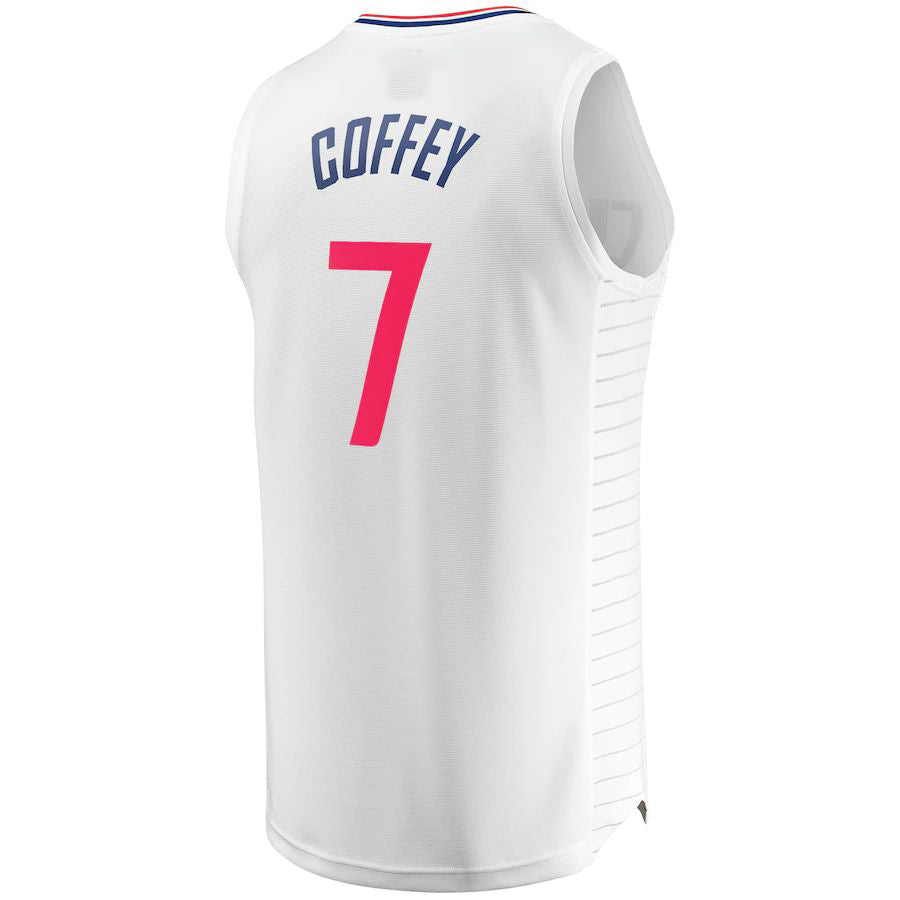 LA.Clippers #7 Amir Coffey  Fanatics Branded Fast Break Replica Player Jersey White Association Edition Stitched American Basketball Jersey - Main View