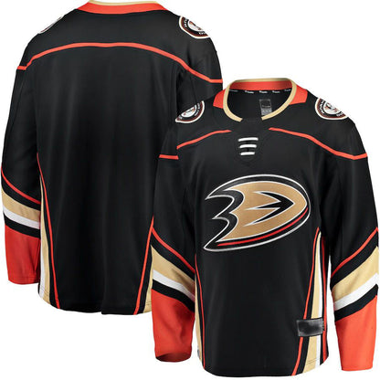 A.Ducks Fanatics Branded Breakaway Home Jersey Black Stitched American Hockey Jerseys - Main View