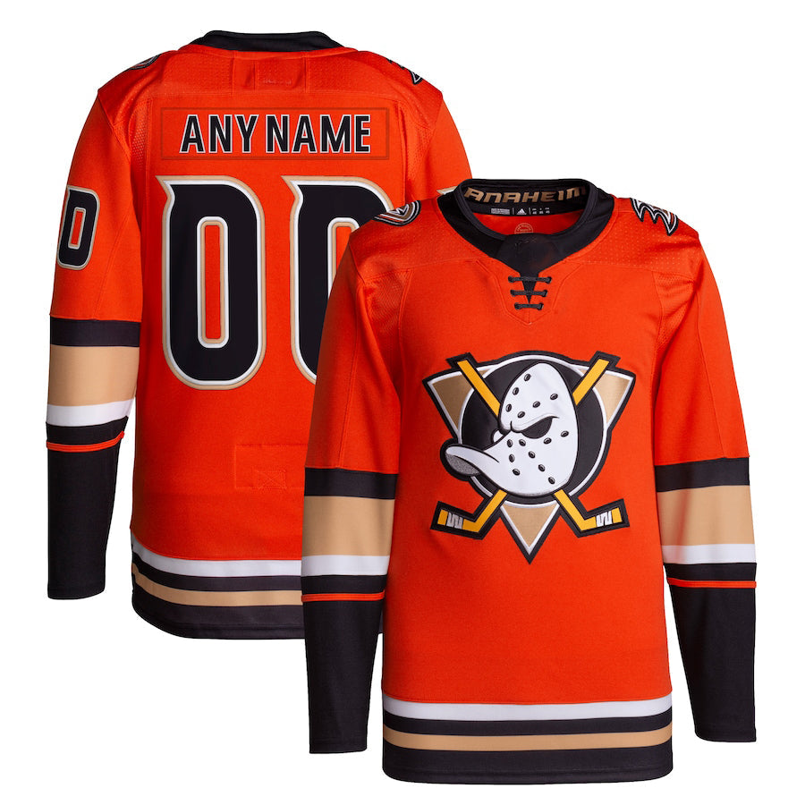 Custom A.Ducks Alternate Primegreen Authentic Pro Jersey Orange Stitched American Hockey Jerseys - Main View