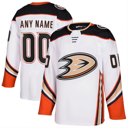 Custom A.Ducks Away Authentic Jersey White Stitched American Hockey Jerseys - Main View