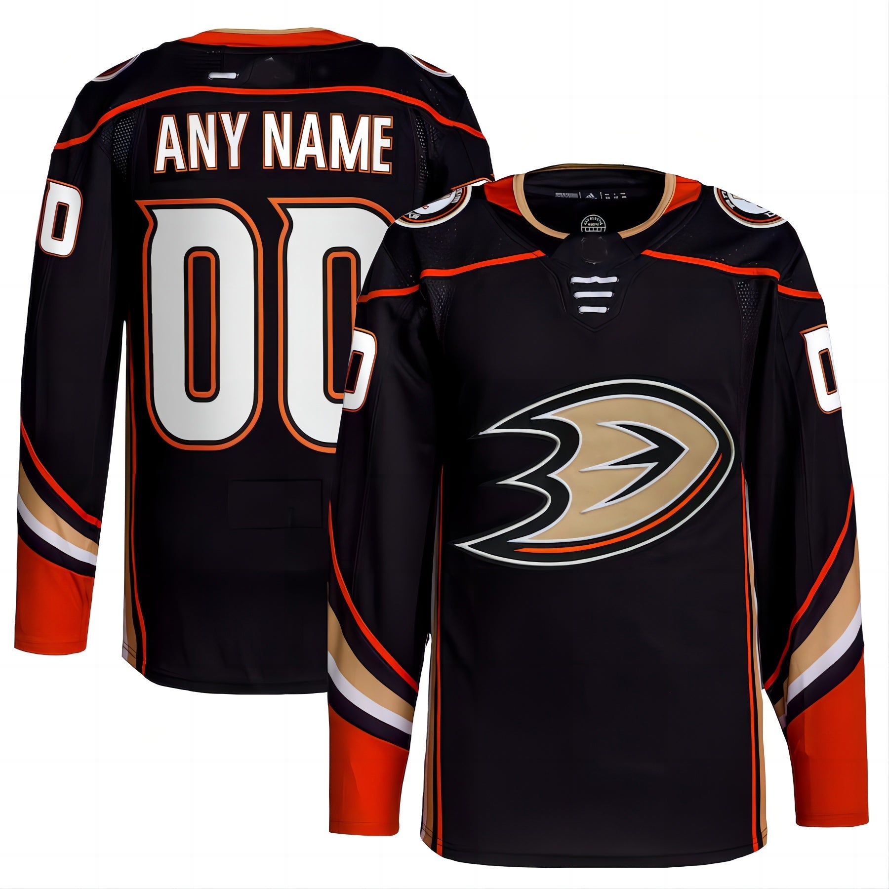 Custom A.Ducks  Home Authentic Pro Jersey Black Stitched American Hockey Jerseys - Main View