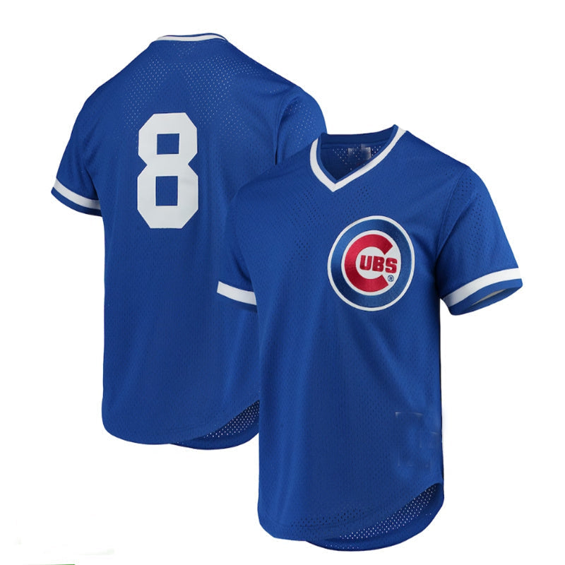 Chicago Cubs #8 Andre Dawson Mitchell & Ness Cooperstown Collection Mesh Batting Practice Jersey - Royal Baseball Jerseys - Main View