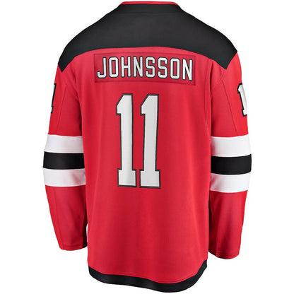 NJ.Devils #11 Andreas Johnsson Fanatics Branded Breakaway Player Jersey Red Stitched American Hockey Jerseys - Main View