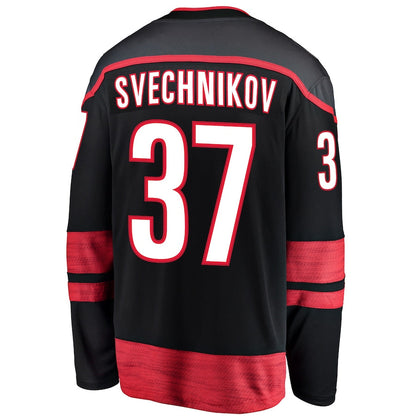 C.Hurricanes #37 Andrei Svechnikov Fanatics Branded Alternate Premier Breakaway Player Jersey Black Stitched American Hockey Jerseys - Main View